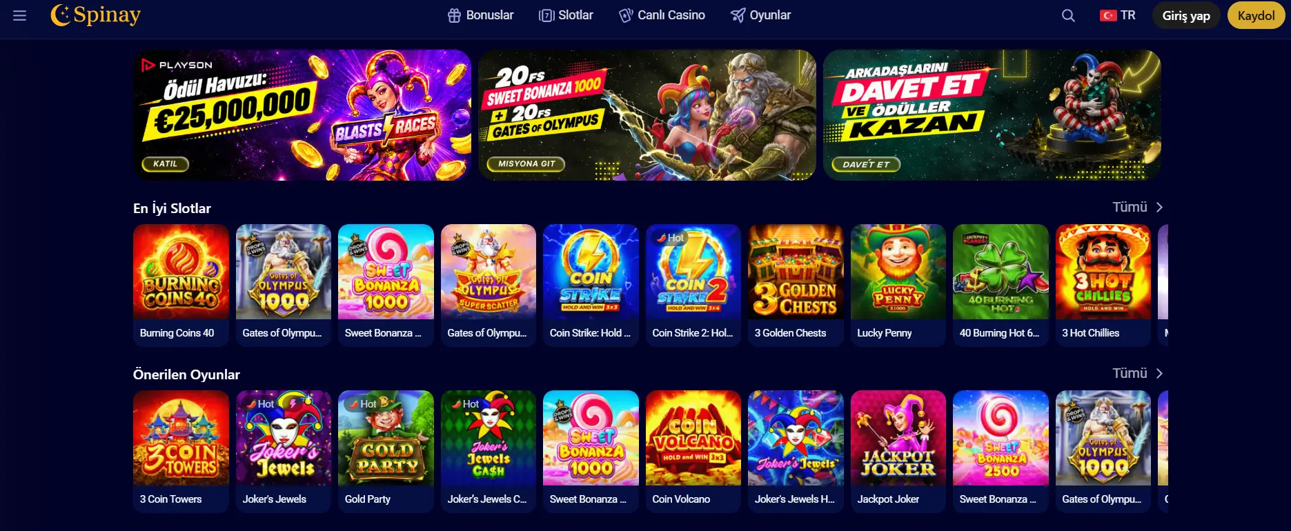 Spinay Casino – Oyunlar, Bonuslar ve Mobil Oyun Deneyimi image 1